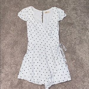 White Polka-Dot Romper